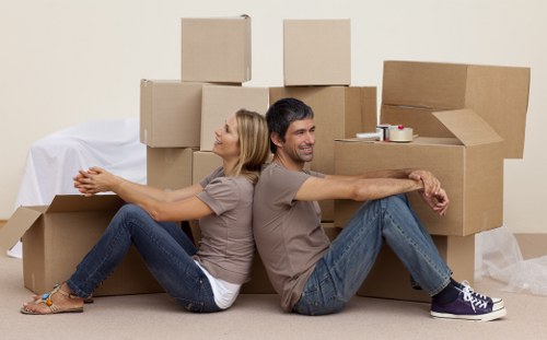 A professional moving team handling a flat relocation in Brixton